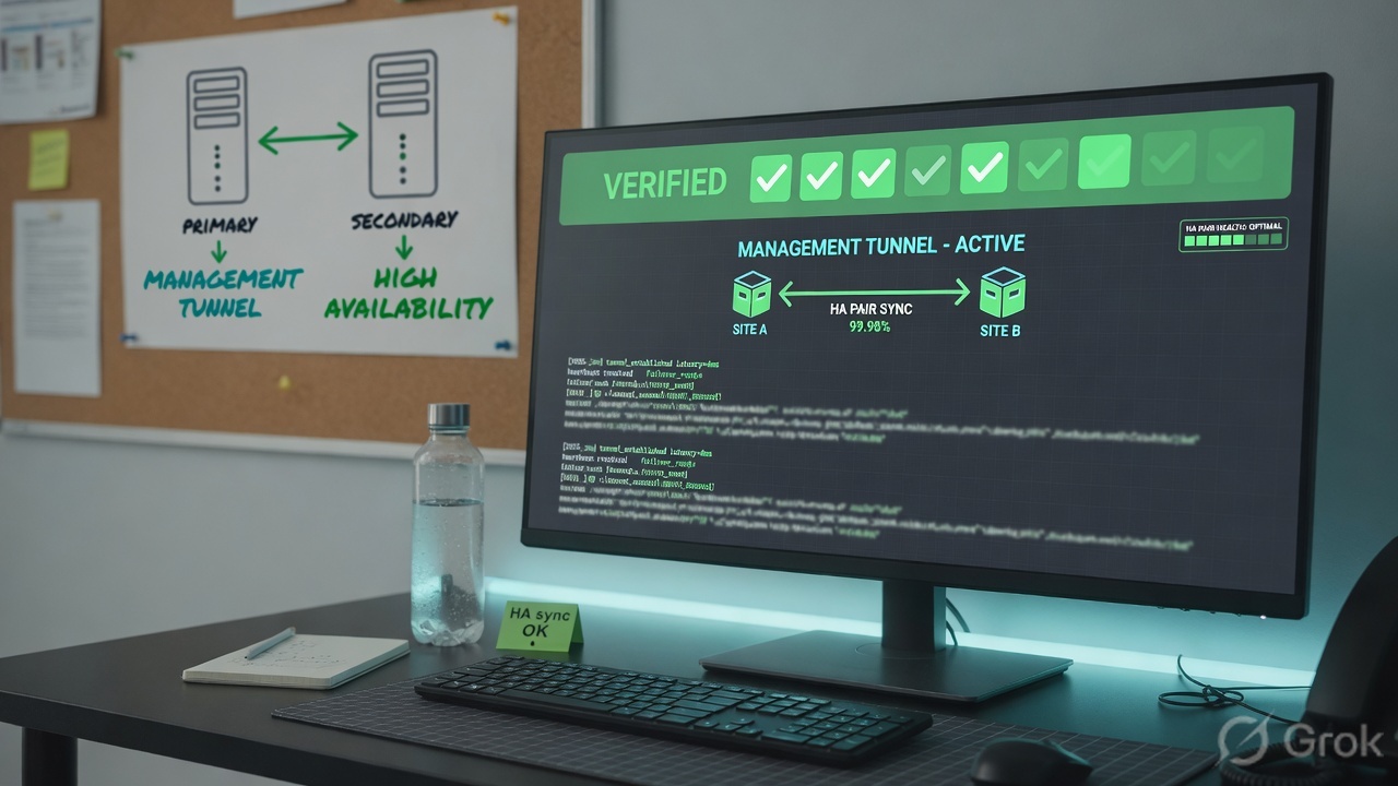 Teaches: verification is a health-check desk, not a packet-path hop