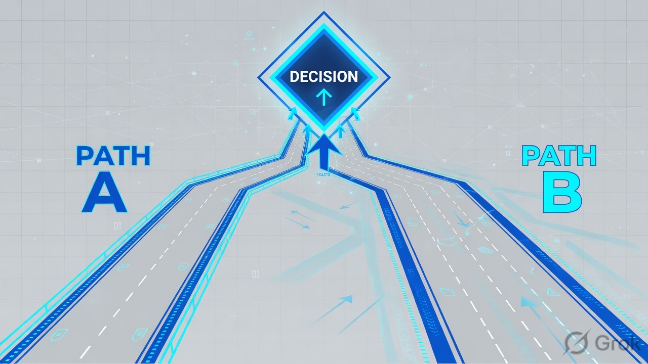 Decision diamond splitting a specific NAT path from a general NAT path