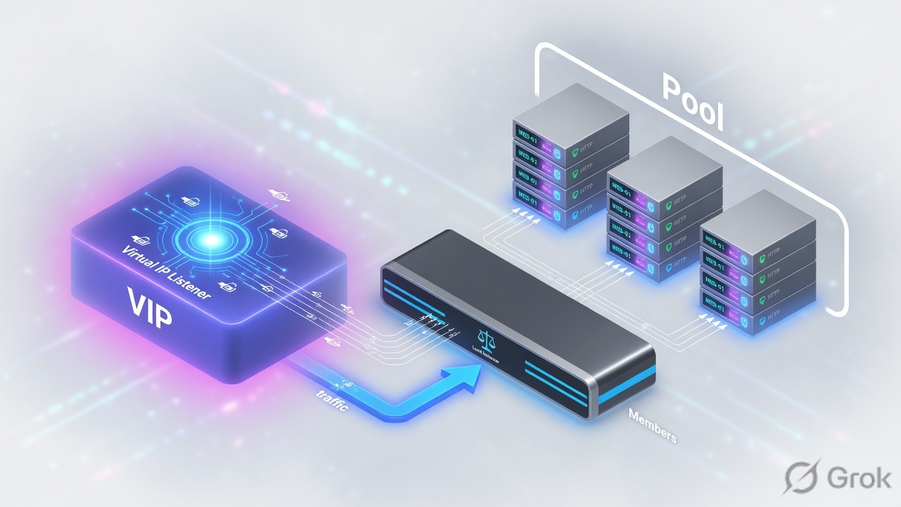 Virtual IP in front of a three-member pool