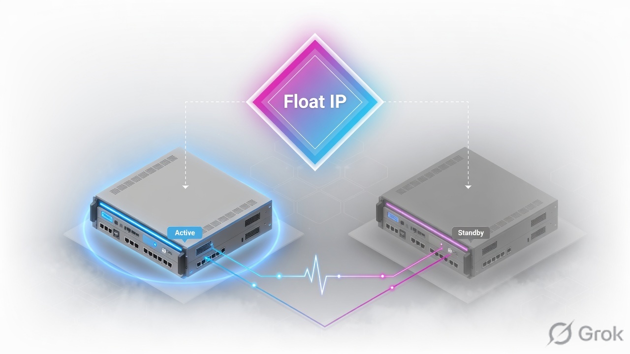 Two appliances with a floating IP between them