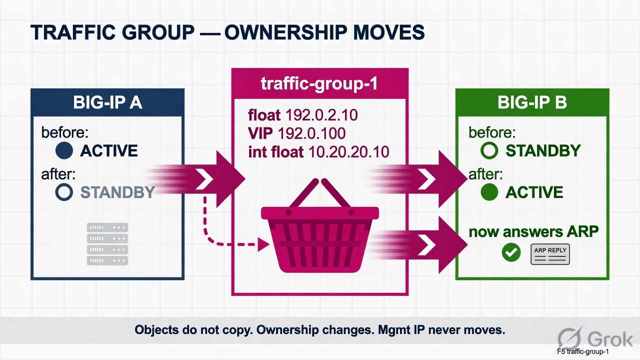 traffic-group-1 basket moving from A to B