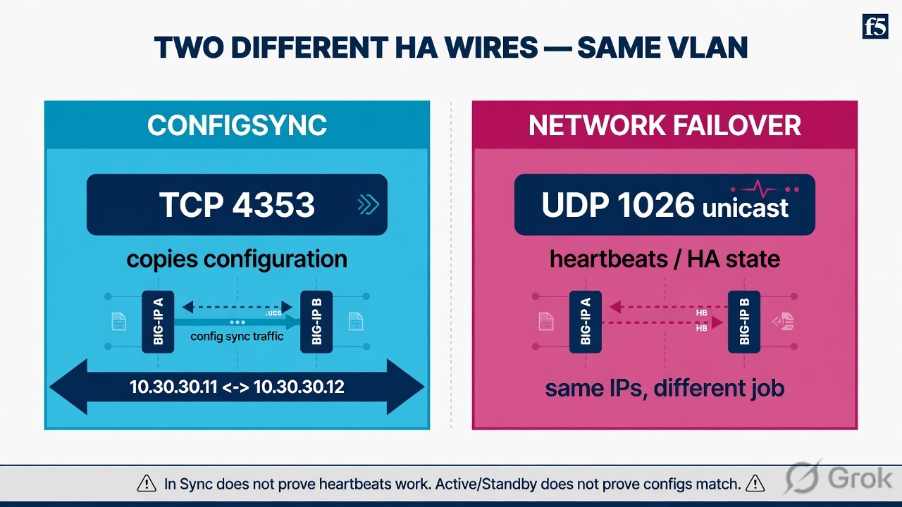 TCP 4353 ConfigSync versus UDP 1026 heartbeat