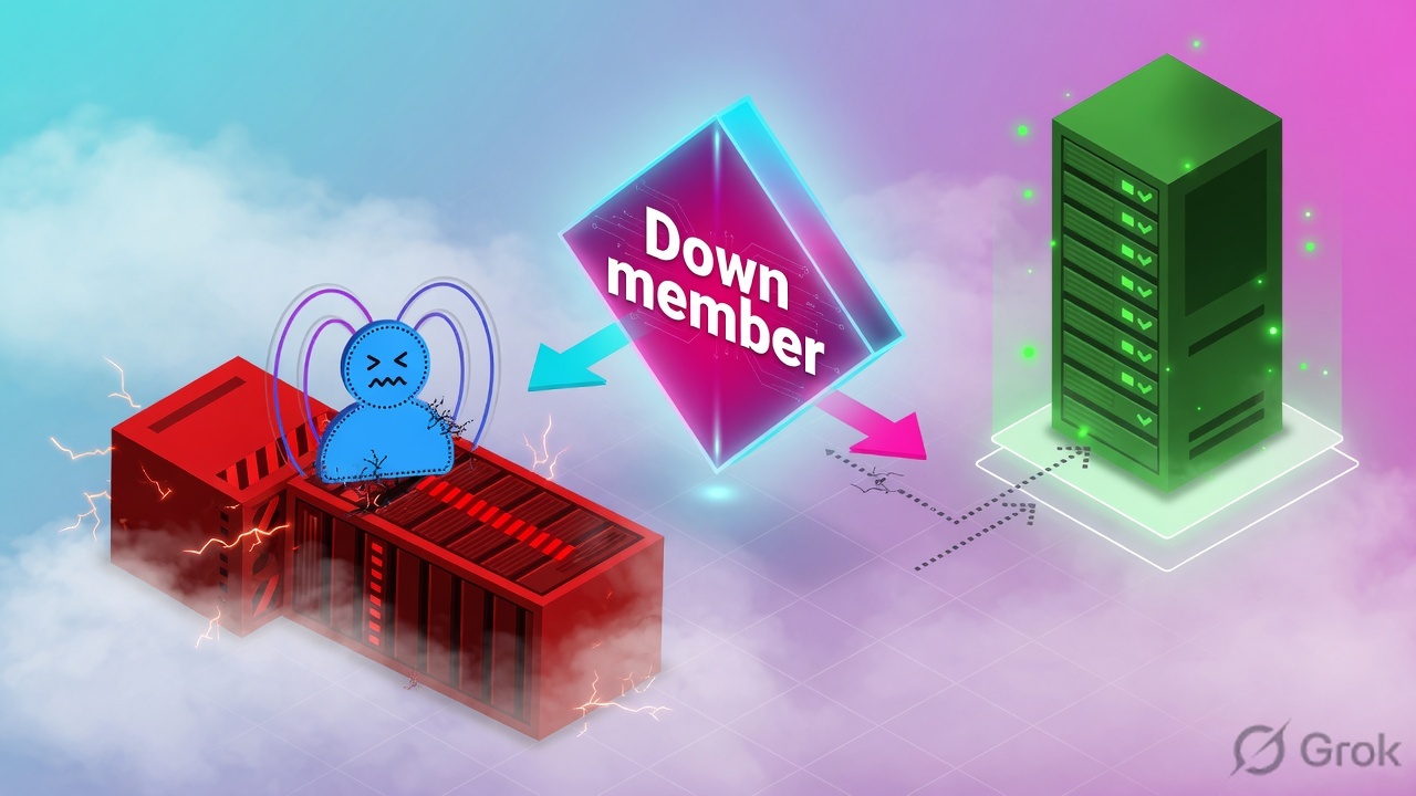 User magnetically stuck to a down server while a healthy server sits unused