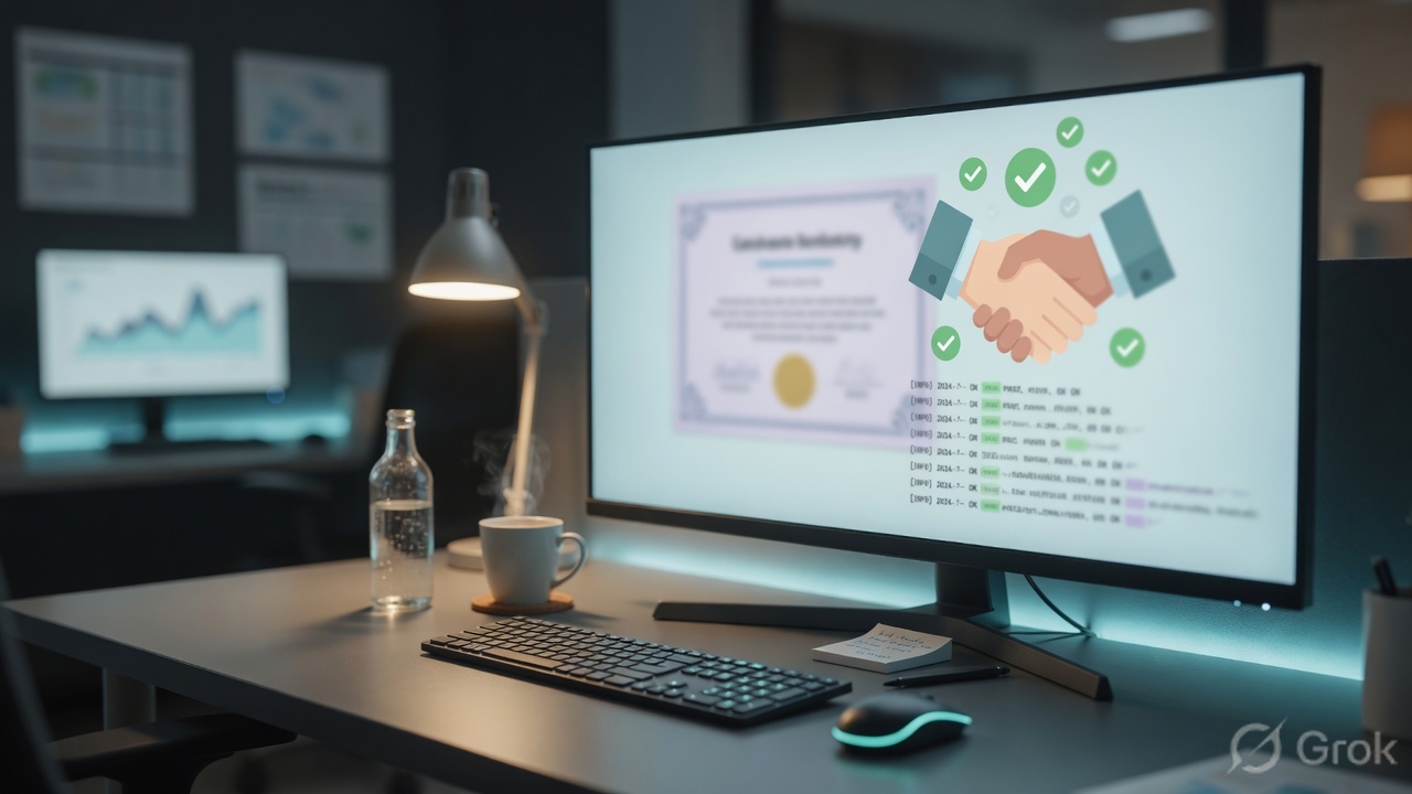 Operator verifying certificate and handshake