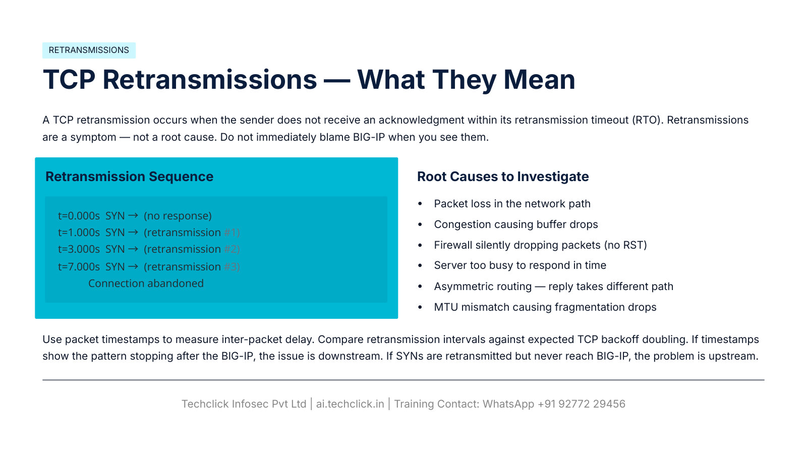TCP retransmission backoff is a symptom not a root cause