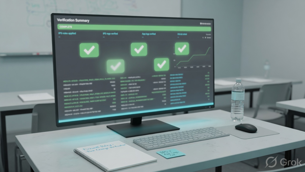 Operations desk verifying IPS and application control logs