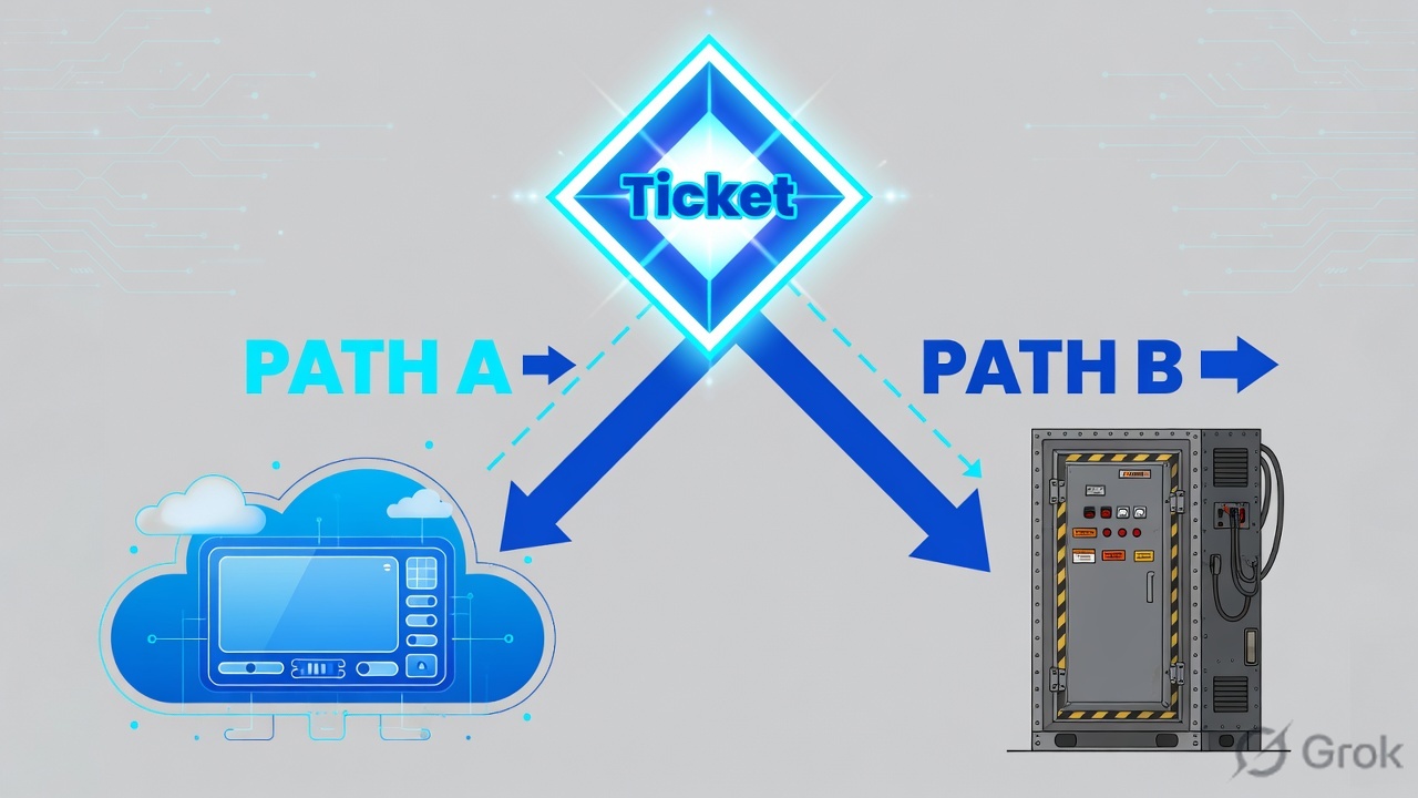 Ticket decision splitting a Microsoft SOC path from a plant air-gap path