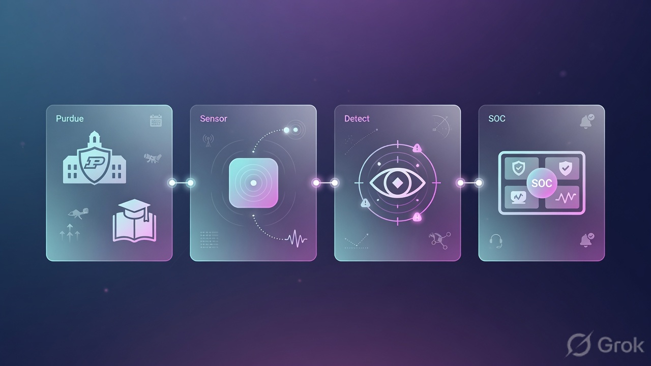 Four-stage study journey: Purdue, Sensor, Detect, SOC