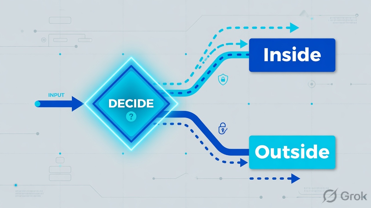 Diamond splits the path into Inside and Outside