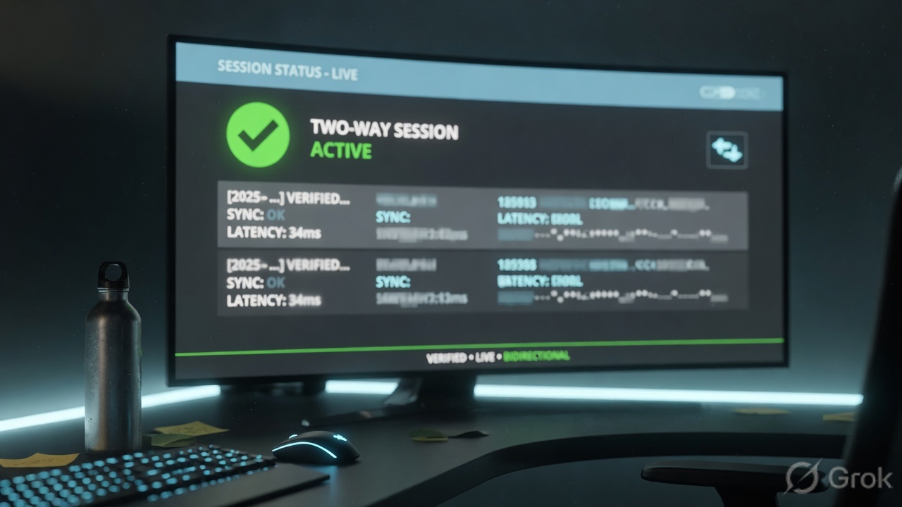 Teaches: operators prove a live session on a monitor, not from an allow action