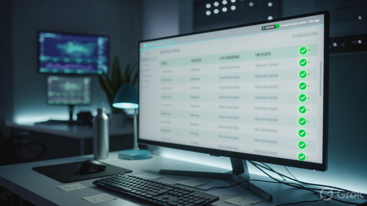 Operations desk verifying a live session on a monitor