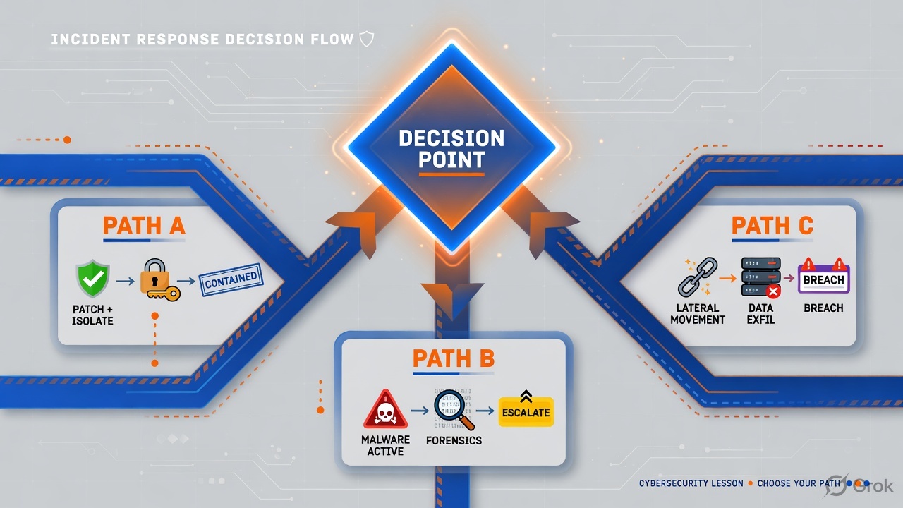 Decision diamond splitting into three paths