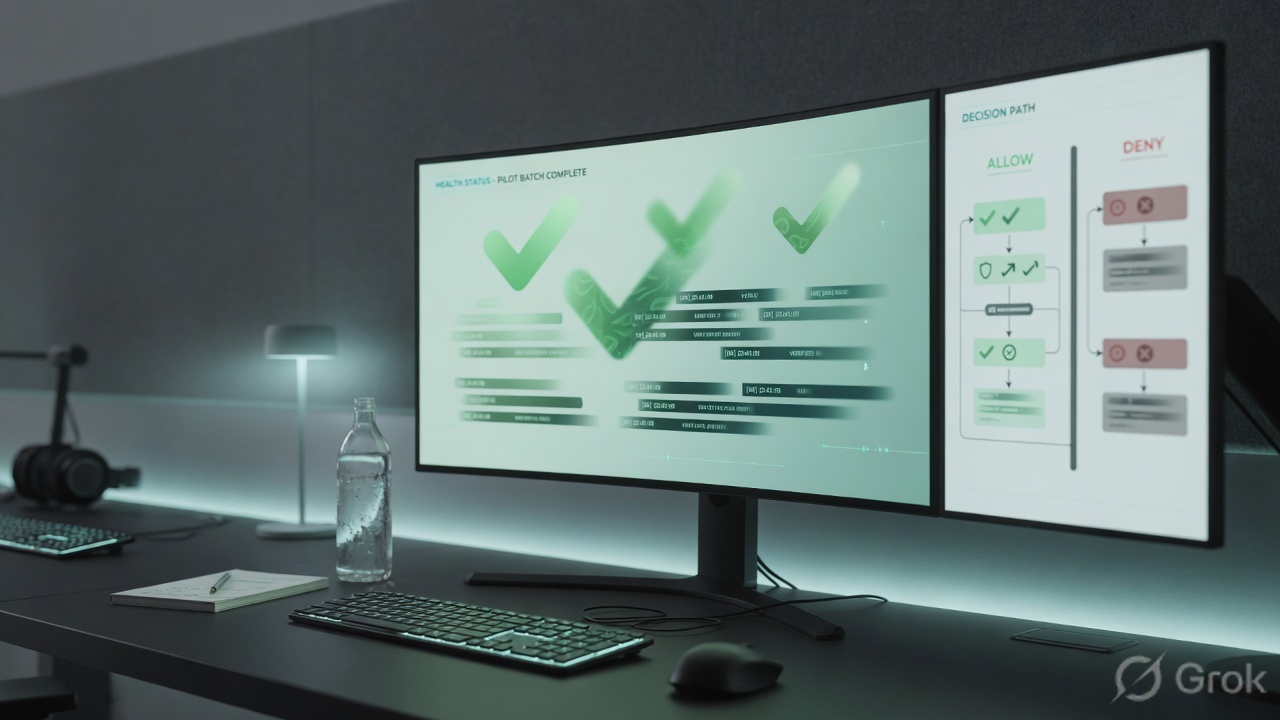 Operations desk verifying policy match in logs