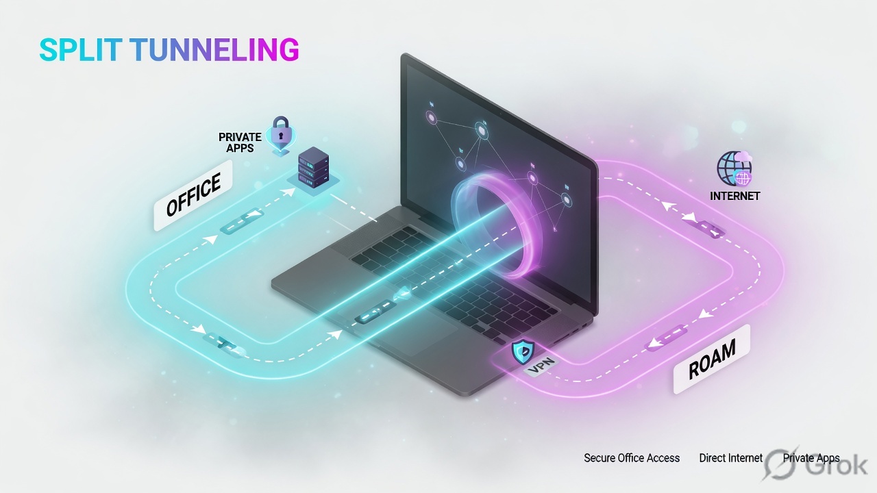 Laptop with Office and Roam paths