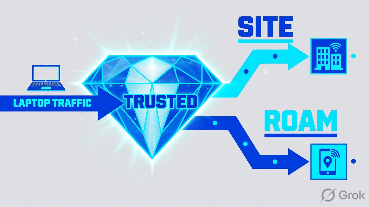 Diamond splitting Site and Roam paths