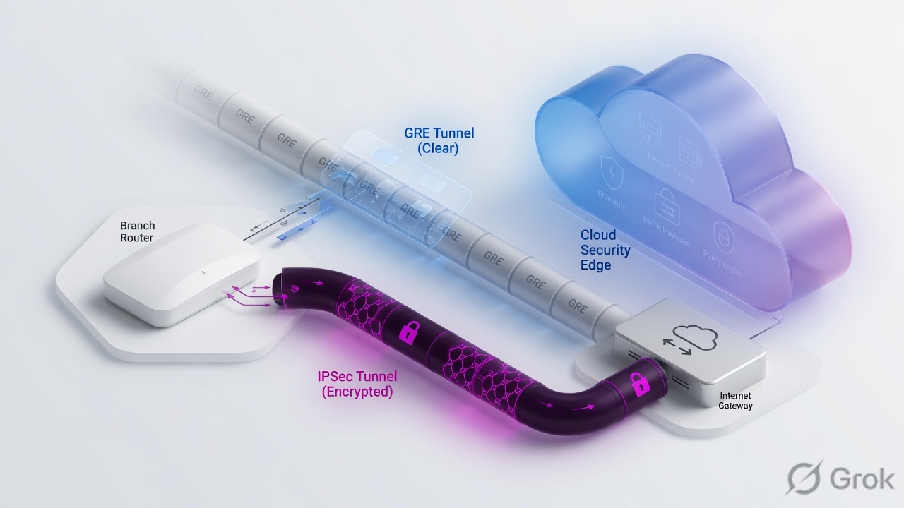 Primary tunnel to one Zscaler data center with a backup tunnel to a second data center