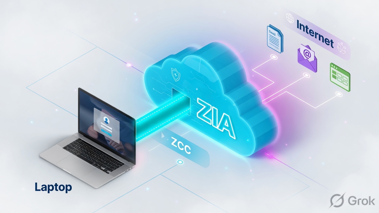 Laptop reaching internet through ZIA
