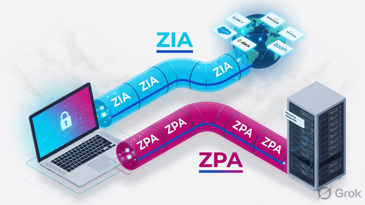 ZIA internet path versus ZPA private-app path