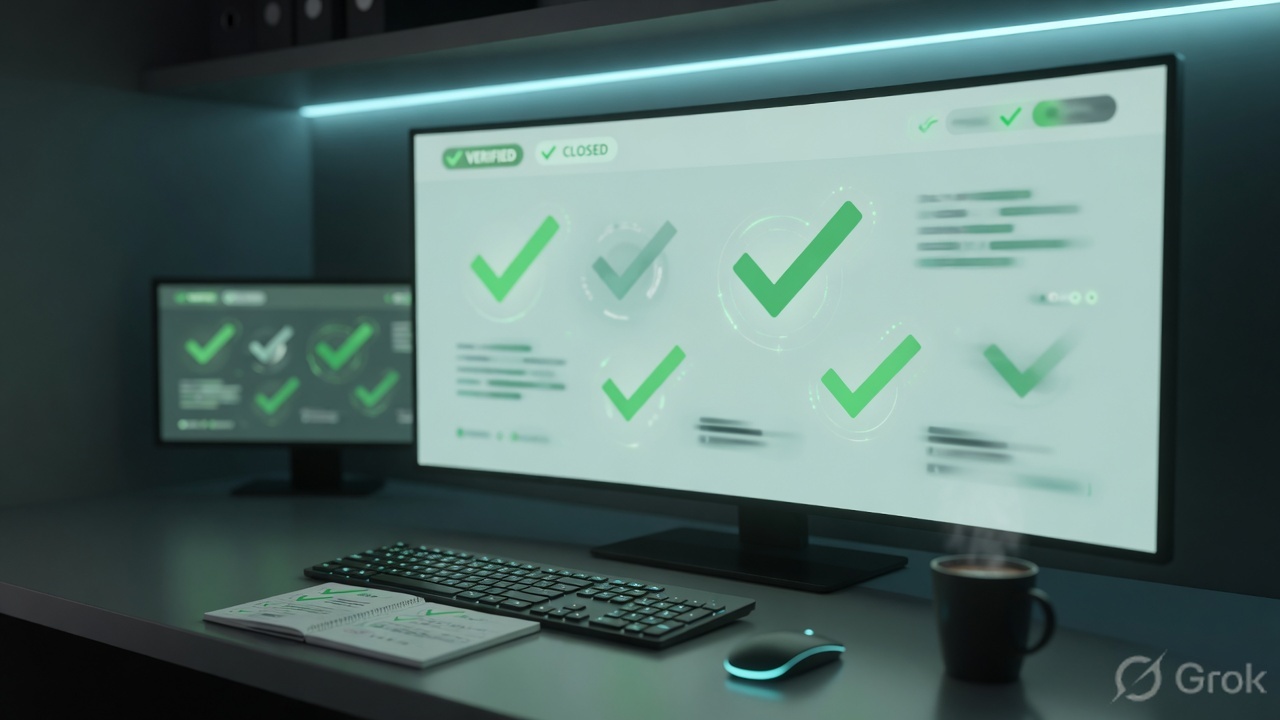 Operator verifying a green health state