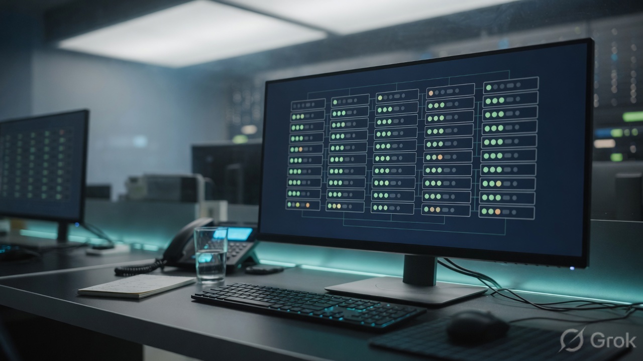 Desk monitor with connector health dots