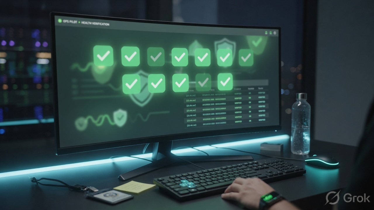 Operations desk with health checks on a monitor after a Browser Access pilot