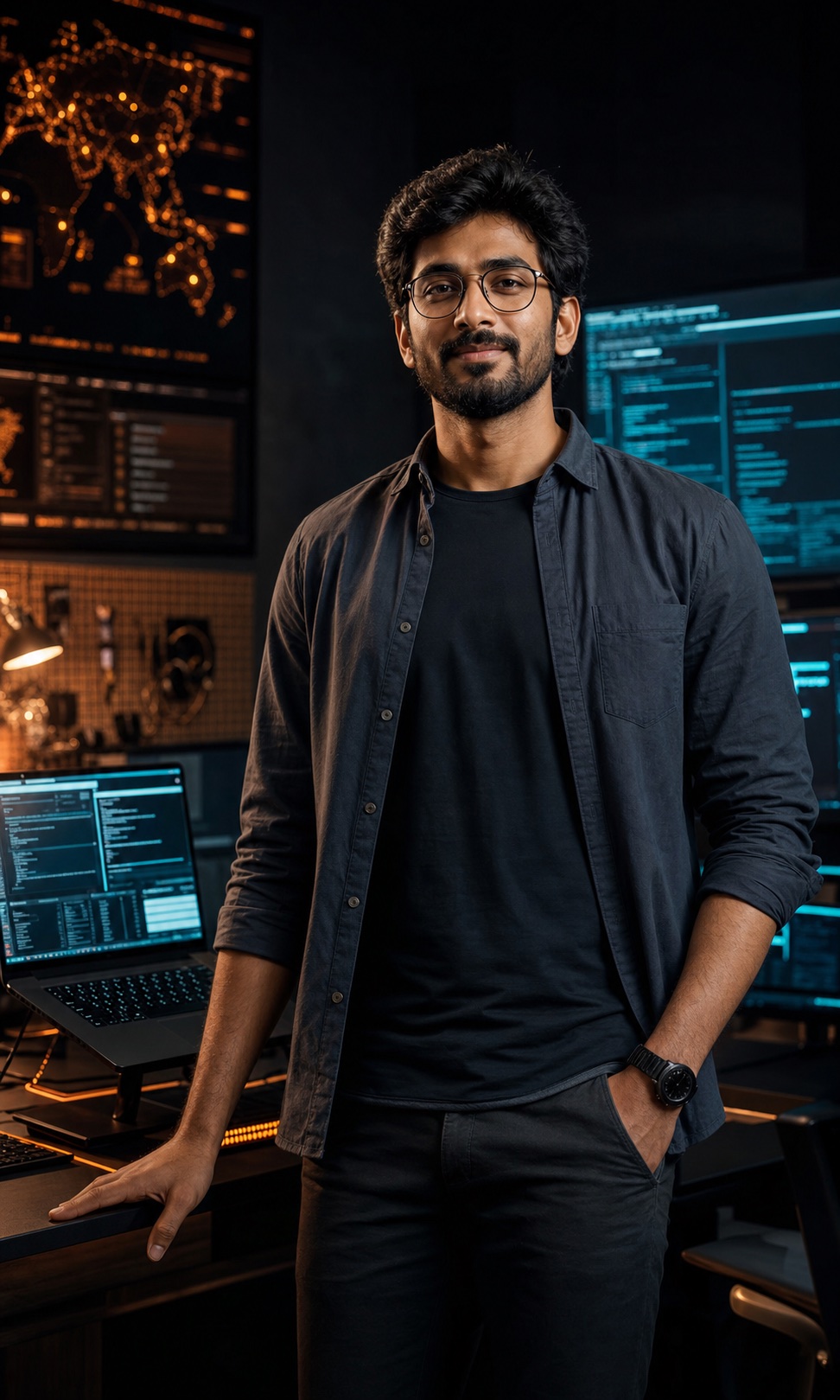 Indian penetration tester in an ethical security testing lab