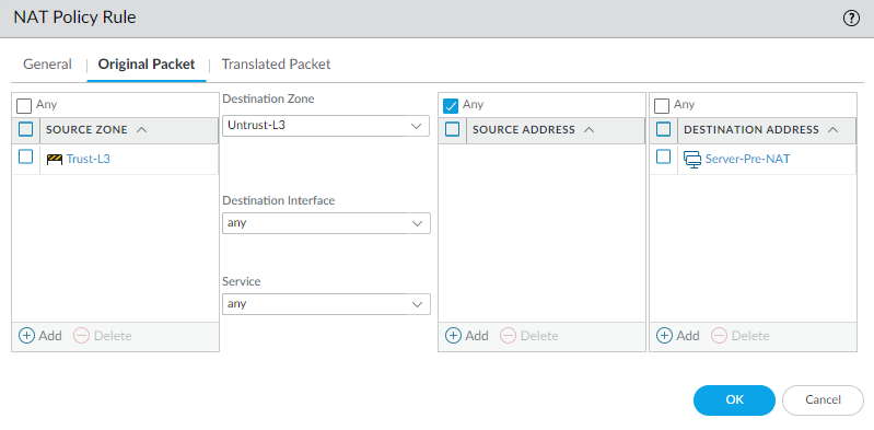 Official PAN-OS original NAT session tuple screenshot