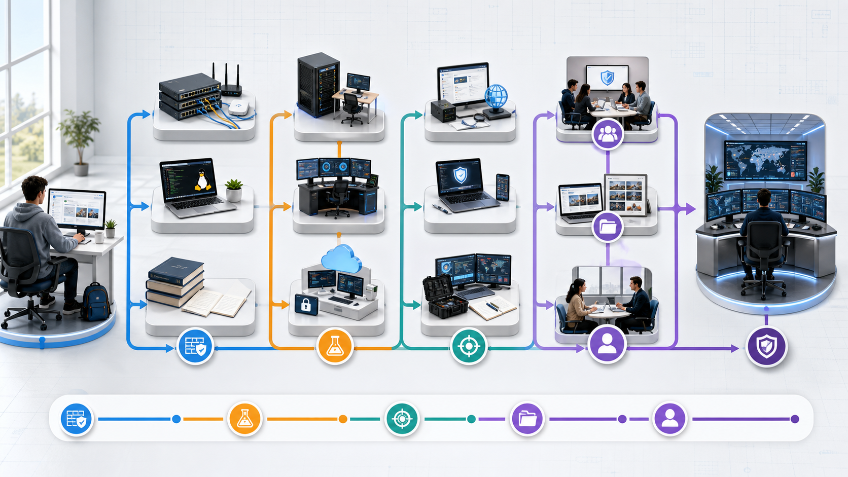 Realistic cybersecurity learning pathway from foundations through practice and career outcomes